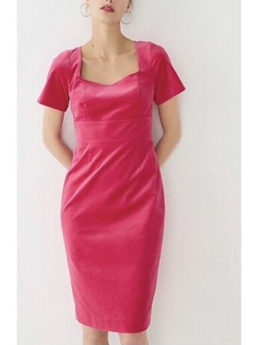J. Crew Square Neckline Sheath Velvet Dress Size 8
